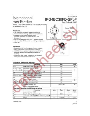 IRG4BC30FDSTRRP datasheet  